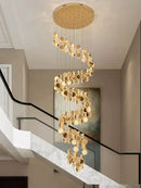 Axyaa Modern Gold Crystal Chandelier for Living Room, Restaurant, and Staircase