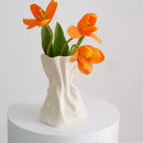 Axyaa Cream Ceramic Vase for Dry Flowers - Minimalist Living Room Decor