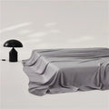 Axyaa Luxury Lyocell Flat Sheet, Smooth Silky Grey Bed Sheet for Cooling & Breathable Summer Sleep