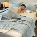 Axyaa Embroidered Silk Bedspread Quilt - Luxury Breathable Comforter
