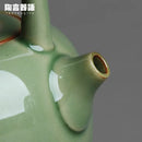 Axya Coarse Pottery Bamboo Green Teapot Zen Tea Ceremony Infuser