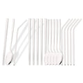 Axyaa Mirror Black Flatware Set: 18Pcs Stainless Steel Cutlery, Chopsticks, Spoon, Straws