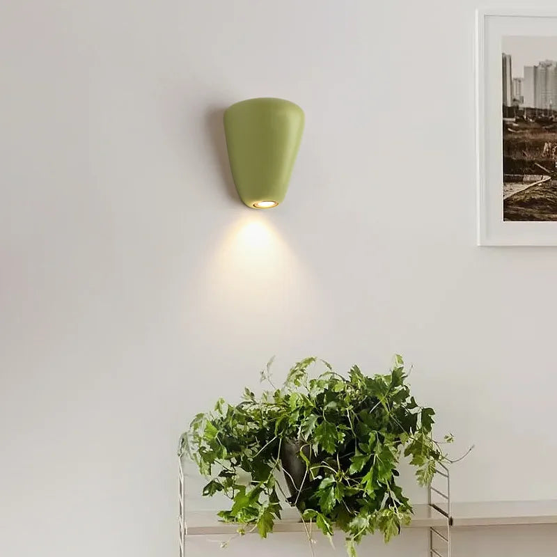 Axyaa White LED Wall Lamp for Bedroom, Living Room Decor – Green Sconce