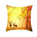 Axyaa Autumn Forest Deer & Colorful Trees Cushion Cover for Sofa, Bedroom, Car