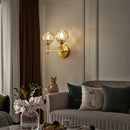 Axyaa Nordic Copper Crystal Wall Lamp for Living Room Bedroom Staircase