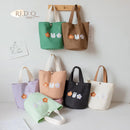 Axyaa Canvas Lunch Bag: New Fashion Student Bento Box Carry Bucket Bag