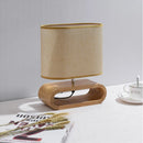 Axyaa Modern Nordic Wooden Table Lamp with Linen Lampshade