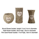 Axyaa Rattan Vase: Country Retro Bouquet Holder & Tabletop Storage Basket