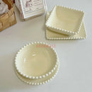 Axyaa 6-inch Cream Ceramic Dessert Plate