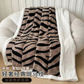 Axyaa Cationic Jacquard Zebra Pattern Velvet Lamb Blanket