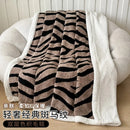 Axyaa Cationic Jacquard Zebra Pattern Velvet Lamb Blanket