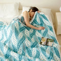 Axyaa Bamboo Jacquard Puff Blanket, Antibacterial Summer Bedspread