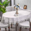 Axyaa Oval Macrame Lace Tablecloth for Dining Wedding Kitchen Party Decor