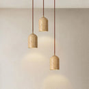 Axyaa Nordic Wabi Sabi Stone Bedside LED Pendent Lamp in Cream Yellow