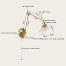 Axyaa Vintage LED Copper Wall Sconce Pull Chain Light for Bathroom, Bedroom, Staircase