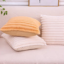 Axyaa Soft Striped Faux Rabbit Plush Cushion Covers for Stylish Home Decor.
