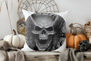 Axyaa Vintage Damask & Skull Pattern Pillow Cover - Stylish Cushion for Sofa, Bedroom, Car