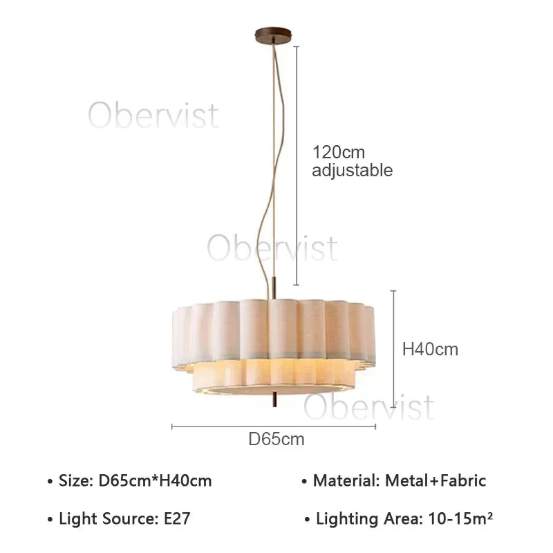 Wabi Sabi Fabric Chandelier Pendant Lamps by Axyaa