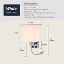 Axyaa LED USB Bedside Lamp Wall Spotlight 360° Rotation Modern Indoor Lighting