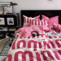 Axyaa Pink Tie-Dye Bedding Set with Flat Sheet and Pillowcase in Twin/Full/Queen Size