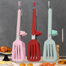 Axyaa Silicone BBQ Tongs - Kitchen Cooking Tool for Steak, Bread, Vegetables, Fruits