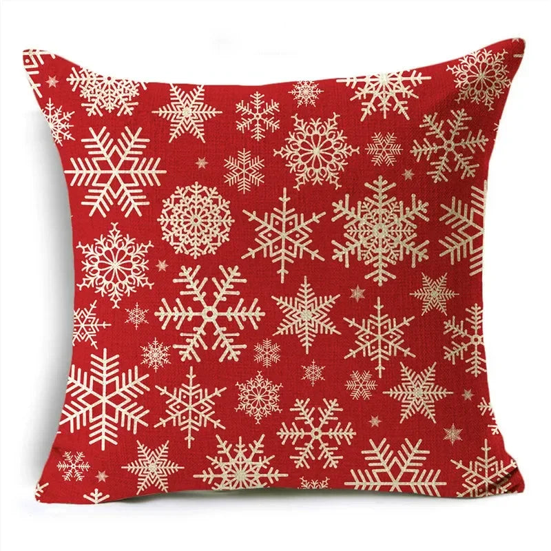 Axyaa Christmas Linen Pillowcase 45x45cm - Festive Home Decor & Gifts