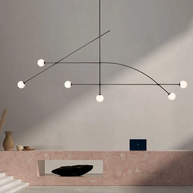 Axyaa Black Luminaire Pendant Chandelier for Modern Living Room Decor