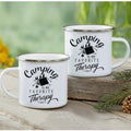 Enamel Mountain Mug with Handle by Axyaa. Best Camping Gift for Outdoor Lovers