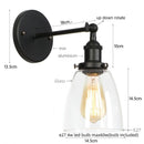 Axyaa Single Arm LED Wall Lamp Glass Iron Vintage Retro Stair Light Fixture