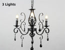 Axyaa Black Iron Crystal Chandelier for Living Room & Bedroom