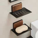 Wall-Mounted Black Walnut Soap Rack by Axyaa: No-Water Soap Box Shelf