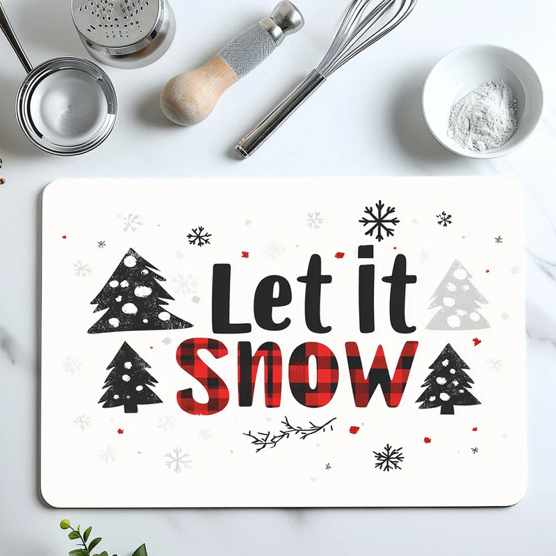 Axyaa Snowflake Kitchen Drying Mat - Quick Dry & Antiskid Snowflake Drain Pad