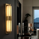 Axyaa All Copper Marble Wall Lamp for Living Room, Bedroom, and Aisle, New Chinese Style Luxurious Lighting