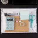 Axyaa A4 Transparent Plastic File Bag Snap Button Organizer Stationery Storage