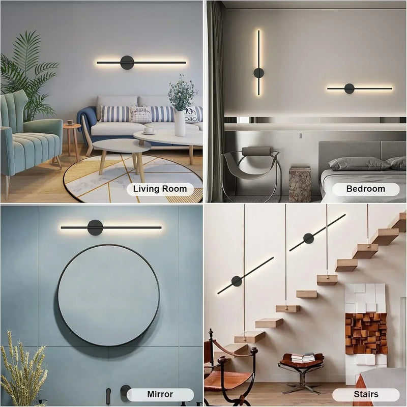 Rechargeable Dimmable Wall Sconce 50-80cm for Living Room and Bedroom - Axyaa LED Wall Decor Lamp