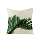 Axyaa Green Leaf Linen Pillow Cover - Stylish Sofa Decor & Home Accent