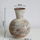 Axyaa Retro Ceramic Vase: Wabi Sabi Style Plant Pot for Aesthetic Room Decor