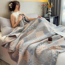 Axyaa 100% Cotton Muslin Throw Blanket - Lightweight Breathable Boho Throws
