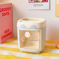 Axyaa Kawaii Pen Holder Desk Organizer Stationery Storage Box Cute Cartoon Desktop Organizer