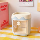 Axyaa Kawaii Pen Holder Desk Organizer Stationery Storage Box Cute Cartoon Desktop Organizer