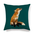 Axyaa Fox Pattern Linen Pillow Cover 45*45cm