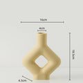 Axyaa Geometric Ceramic Vase - Hollowed Letters Flower Arrangement Home Decor
