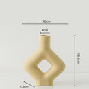Axyaa Geometric Ceramic Vase - Hollowed Letters Flower Arrangement Home Decor