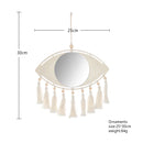 Axyaa Evil Eye Wood Mirror with Tassels: Boho Home Wall Decor & Gift