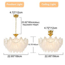 Axyaa Feather Crystal Chandelier & Modern Minimalist Room Lighting Fixtures