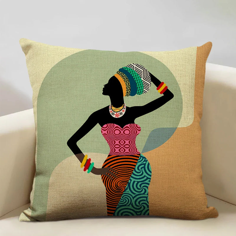 Axyaa African Ladies Decorative Pillow Case for Fashionable Home Decor