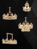 Axyaa Luxury Crystal Ceiling Chandeliers for Living Room Bedroom Villa