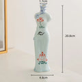 Axyaa Chinese Retro Cheongsam Ceramic Vase Maid Figure Home Decor