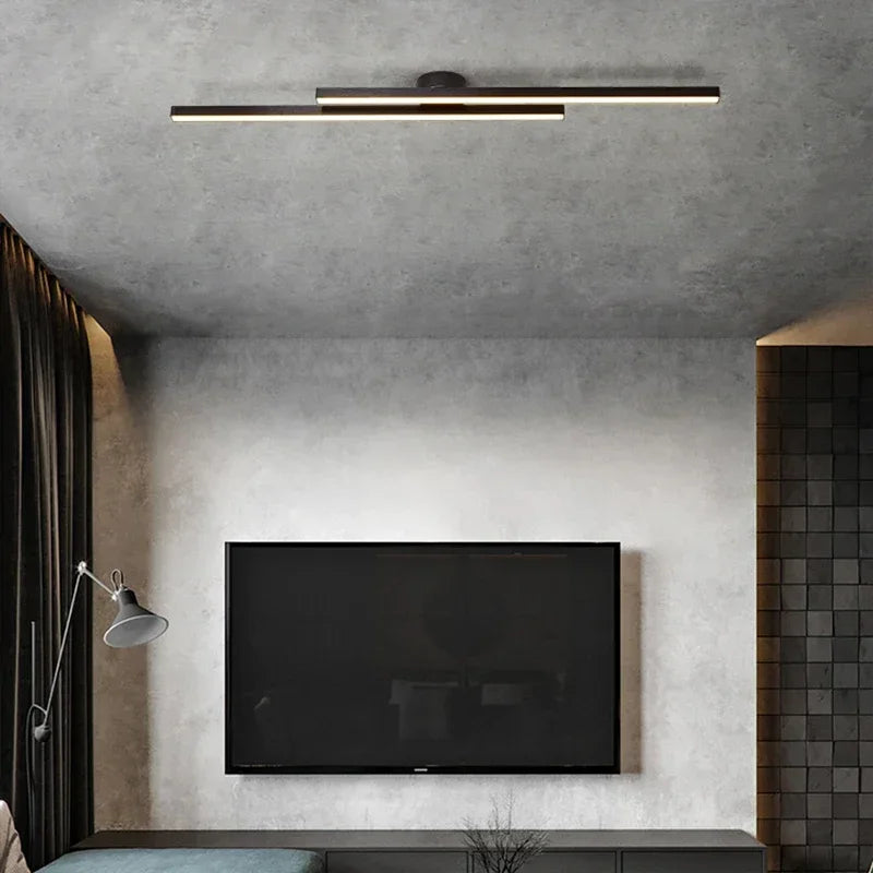 Axyaa Black Gold LED Ceiling Light 60/80cm Modern Living Room Bedroom Decor Lighting