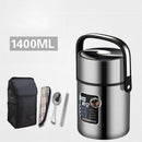 Axyaa Stainless Steel Insulated Lunch Box for Students - Multi-layer Lifting Pot